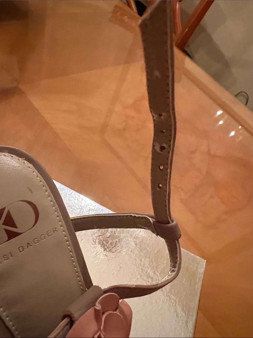 Kelsi Dagger Brown Floral Appliqué Leather Wedge Sandals